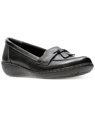 Clarks Women's Ashland Bubble Flats Shoes Black Size 7.5 W