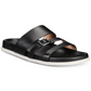Aqua College Women's Sloan Leather Open Toe Casual Slide Sandals Black Size 7 M