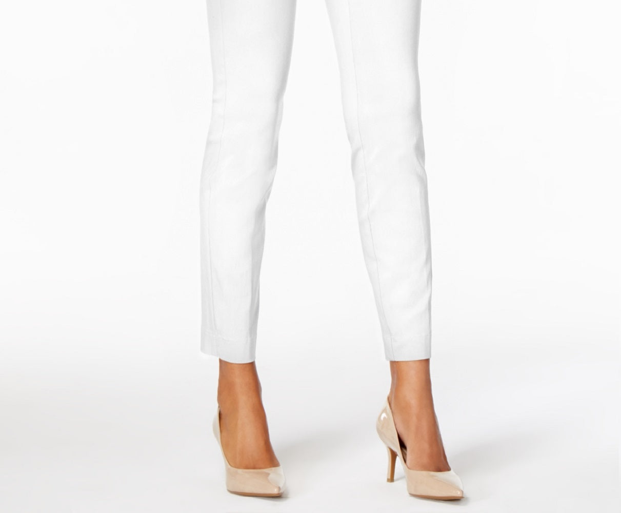Alfani Women's Tummy Control Pull On Skinny Pants White Size 4