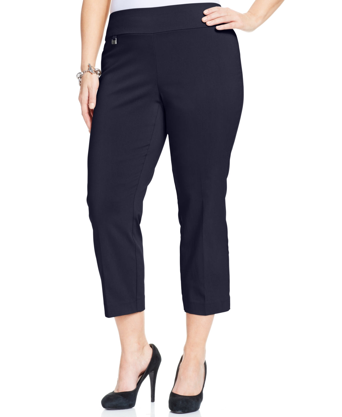 Alfani Women's Tummy Control Capri Pants Blue Size 16W
