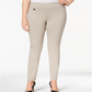 Alfani Women's Tummy Control Pull On Skinny Pants Brown Size 28W