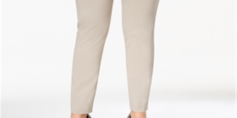 Alfani Women's Tummy Control Pull On Skinny Pants Brown Size 28W