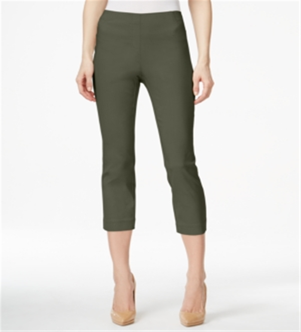 Style & Co Women's Pull On Capri Pants Green Size Medium