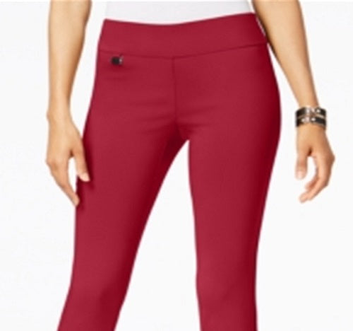 Alfani Women's Tummy Control Pull on Capri Pants Red Size 18