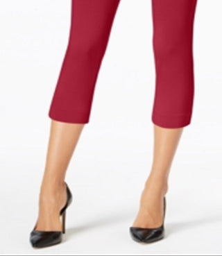 Alfani Women's Tummy Control Pull on Capri Pants Red Size 18