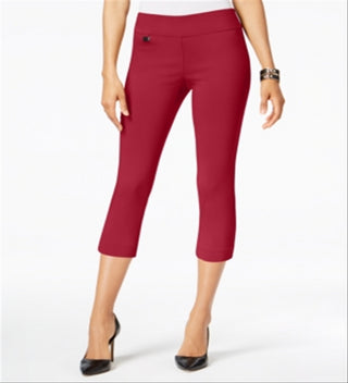 Alfani Women's Tummy Control Pull on Capri Pants Red Size 18