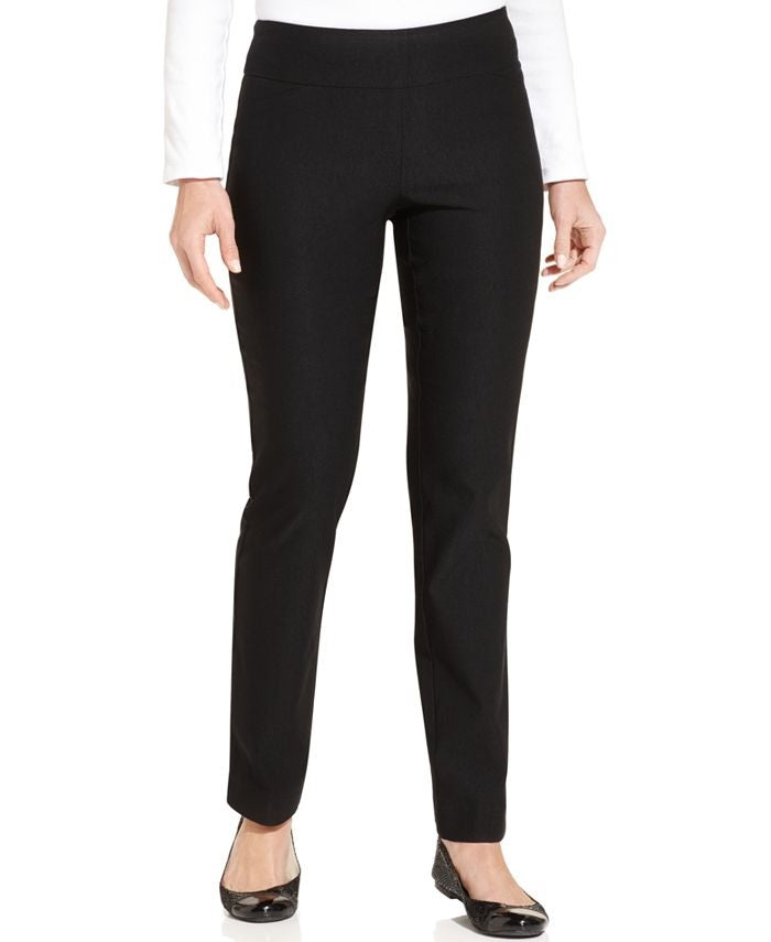 Charter Club Women's Cambridge Tummy Control Pull On Pants Black Size 28W