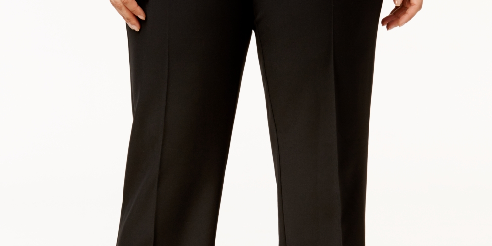 Alfani Women's Curvy Bootcut Tummy Control Pants Black Size 24W