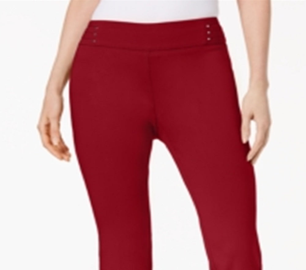 JM Collection Women's Embellished Pull On Capri Pants Red Size XX-Large