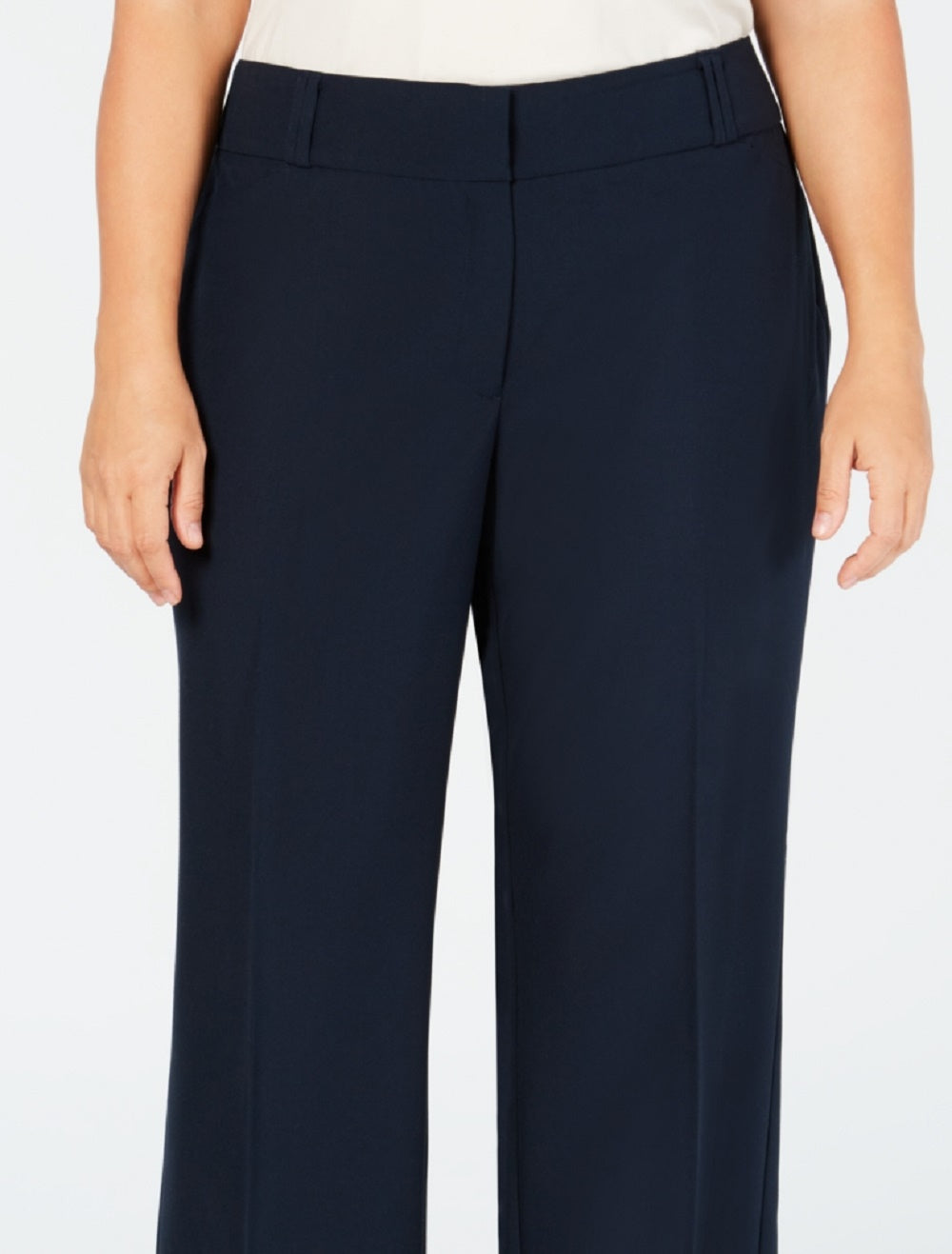 Alfani Women's Plus Curvy Bootcut Tummy Control Pants Blue Size 18W