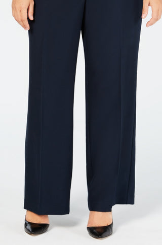 Alfani Women's Plus Curvy Bootcut Tummy Control Pants Blue Size 18W