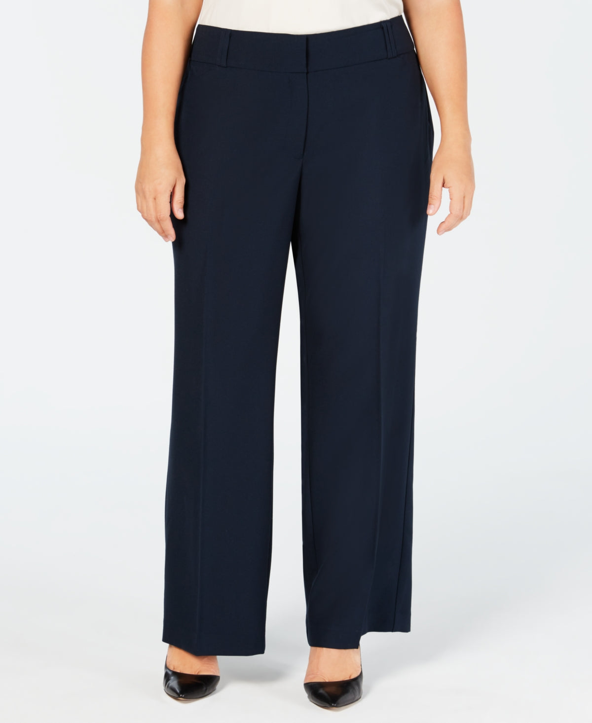 Alfani Women's Plus Curvy Bootcut Tummy Control Pants Blue Size 18W