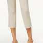 JM Collection Women's Rivet Detail Tummy Control Capri Pants Brown Size Petite Large