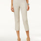 JM Collection Women's Rivet Detail Tummy Control Capri Pants Brown Size Petite Large