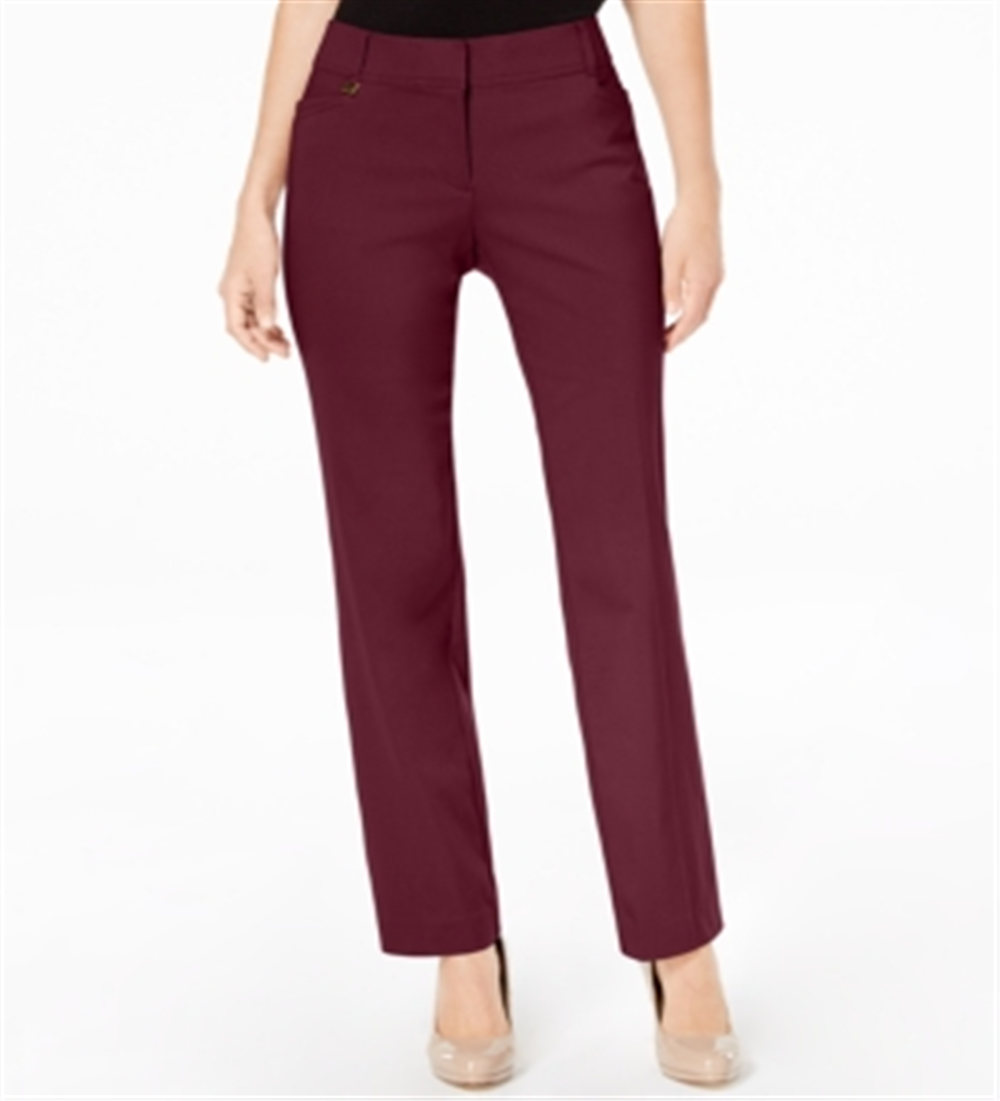 JM Collection Women's Short Tummy Control Curvy Fit Pants Red Size 18X4.5