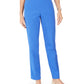 JM Collection Women's Solid Straight Leg Wear To Work Pants Blue Size Petite