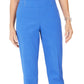JM Collection Women's Solid Straight Leg Wear To Work Pants Blue Size Petite