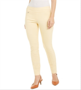 Alfani Women's Tummy Control Pull on Skinny Pants Yellow Size 18