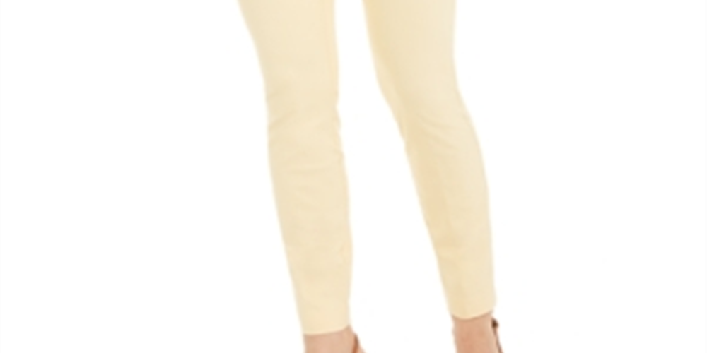 Alfani Women's Tummy Control Pull on Skinny Pants Yellow Size 18