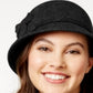 Nine West Women's Felt Self Flower Cloche Black Size Regular