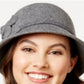Nine West Women's Felt Self Flower Cloche Hat Gray Size Regular