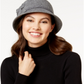 Nine West Women's Felt Self Flower Cloche Hat Gray Size Regular