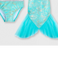 Disney Girls Little Mermaid 3pc Lavender Turquoise Swimsuit Size 7-8