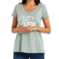 Motherhood Maternity Women's Nursing Tee Green Size Small