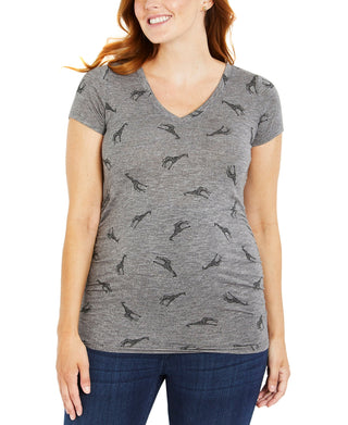 Motherhood Maternity Women's Ruched T-Shirt Gray Size Large