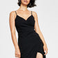 Emerald Sundae Junior's High Slit Gown Black Size Large