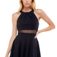 Emerald Sundae Junior's Illusion Neck Dress Blue Size XL