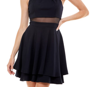 Emerald Sundae Junior's Illusion Neck Dress Blue Size XL