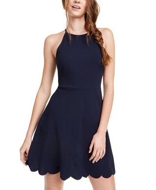 Emerald Sundae Women's Sleeveless Short Fit Flare Dress Blue Size XX-Small