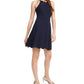 Emerald Sundae Women's Sleeveless Short Fit Flare Dress Blue Size XX-Small