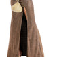 Emerald Sundae Junior's Glitter Knit Side Cinch Gown Brown Size X-Large