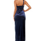Emerald Sundae Women's Neckline Full Length Formal Gown Dress Blue Size Medium