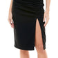 Emerald Sundae Junior's Shirred Bodycon Dress Black Size Large