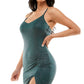 Emerald Sundae Women's Ruched Sparkle Body Con Minidress Green Size Large