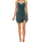 Emerald Sundae Women's Ruched Sparkle Body Con Minidress Green Size Large