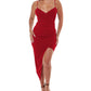 LNL Women's Asymmetric Knit Midi Dress Red Size Medium