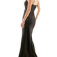 Emerald Sundae Junior's Ruched Mesh Contrast Gown Black Size Small