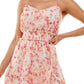 Emerald Sundae Junior's Floral Print Smocked Waist Dress Pink Size X-Small