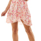 Emerald Sundae Junior's Floral Print Smocked Waist Dress Pink Size X-Small