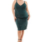 Emerald Sundae Women's V Neck Shimmer Dress Green Size 18W