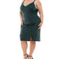 Emerald Sundae Women's V Neck Shimmer Dress Green Size 18W
