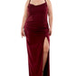Emerald Sundae Women's Cowlneck Side Ruched Maxi Dress Red Size 20W