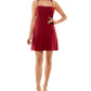 Emerald Sundae Junior's Lace Up A Line Dress Red Size Large