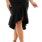 Emerald Sundae Junior's Ruffled High Low Dress Black Size Medium