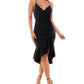 Emerald Sundae Junior's Ruffled High Low Dress Black Size Medium