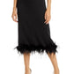 Lucy Paris Women's Mareena Feather Column Midi Dress Black Size Medium